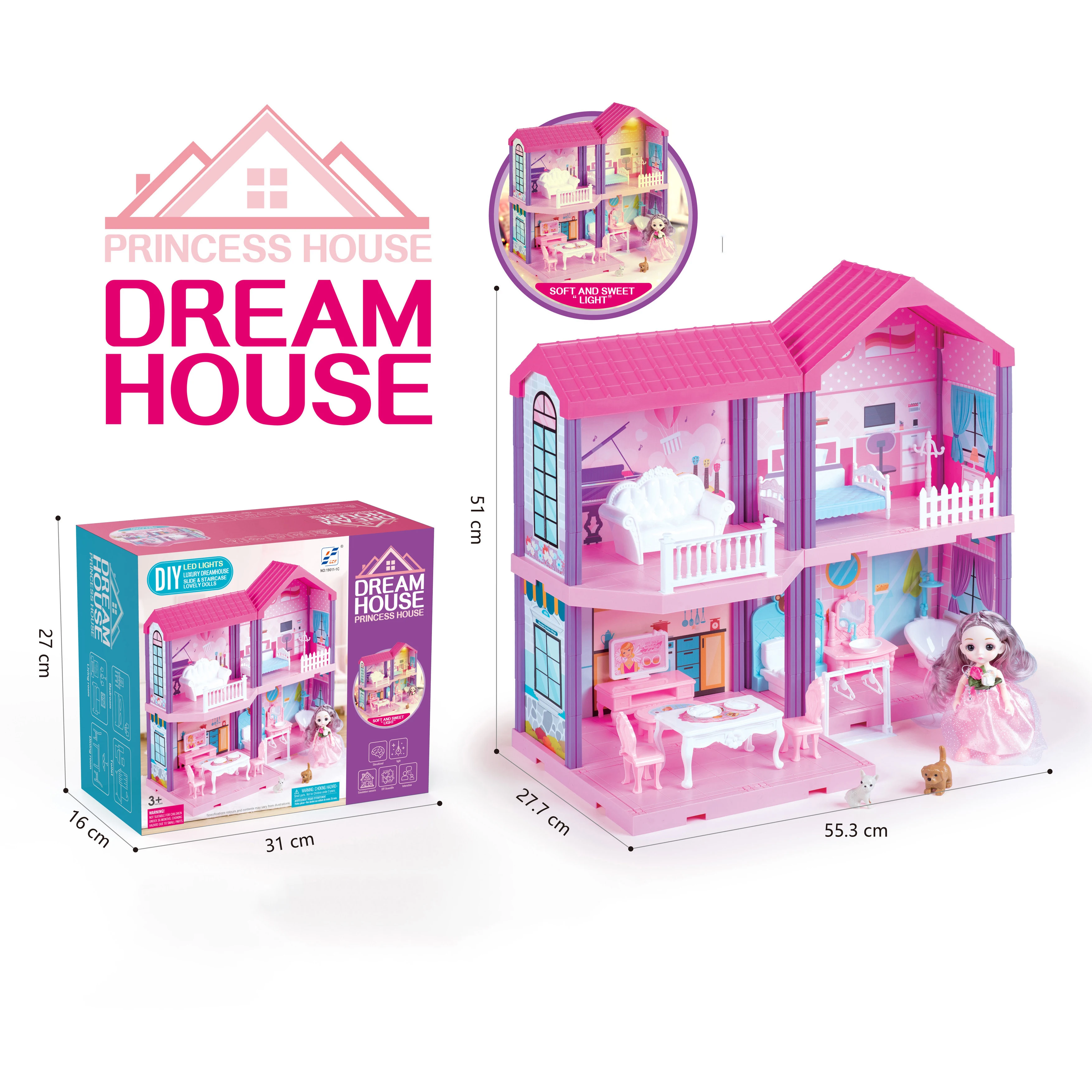 Girl Doll House Toy Set Plastic Doll House Is Suitable For Girl Mini Apartment Doll House