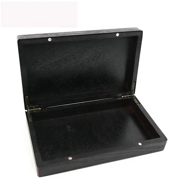 Factory directly of customized logo domino in black wood box with printed red color for game playing domino professional