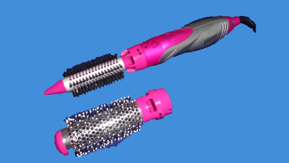 CE GS CB approved 800W~1000W hot air hair brush hair straightener with two interchangeabkle styling attachments