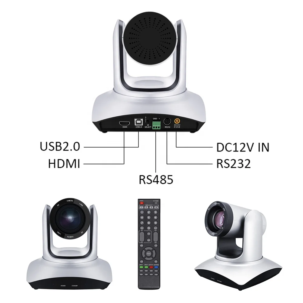 Factory professional OEM pan tilt 12x/20x 1080P USB 2.0 zoom webcam live video broadcasting HDMI ptz video conference camera