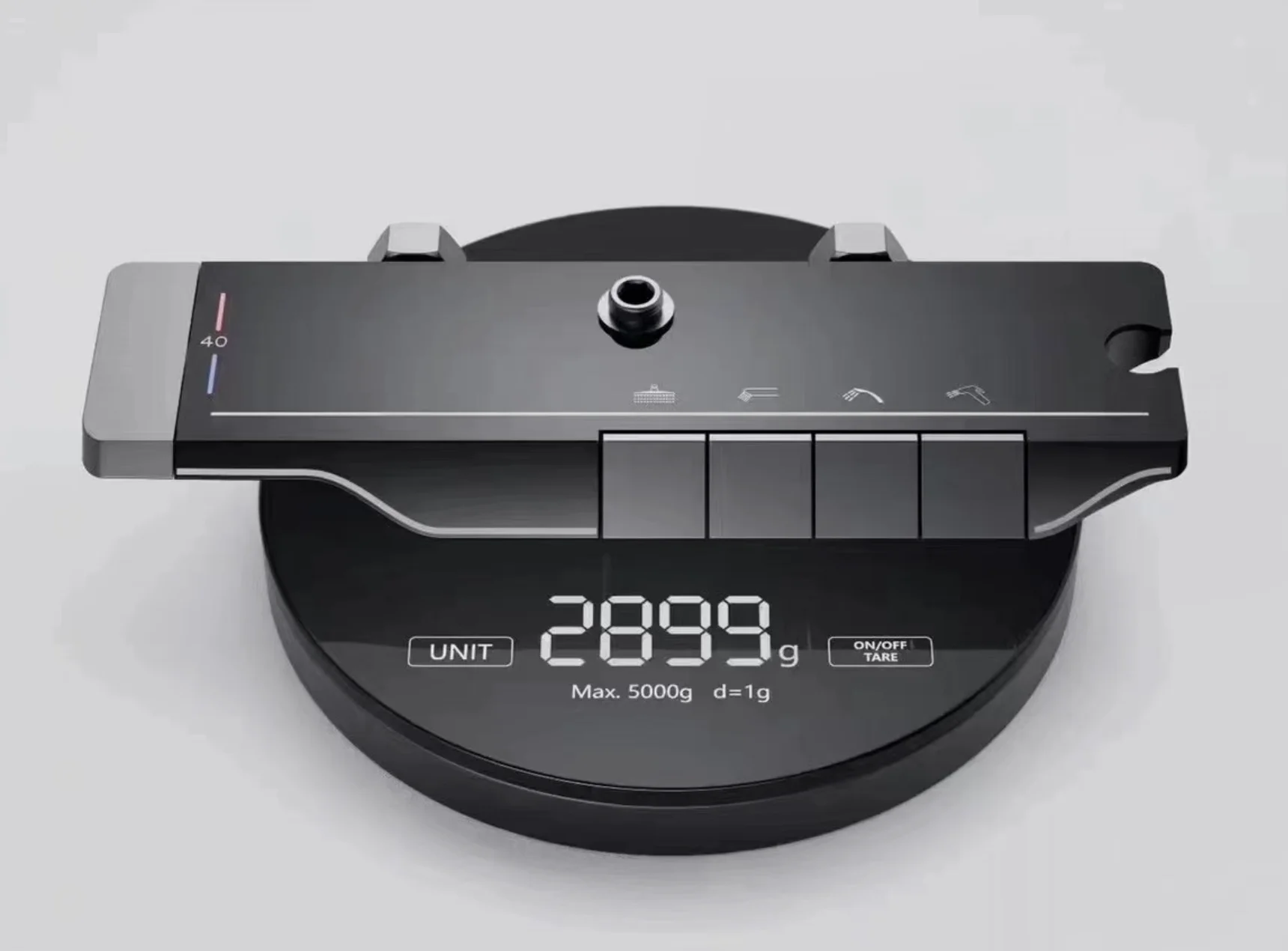 All copper gun gray piano button constant temperature shower set