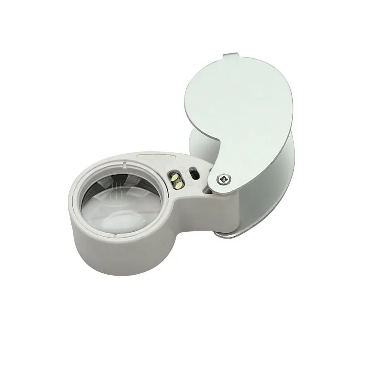 China manufacturing cheap MG21011 2 LED folding jewellery loupe diamond magnifier