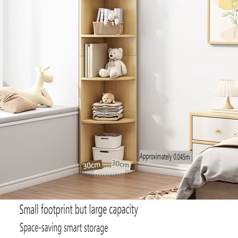 Bookshelf floor simple home small bedroom living room narrow slit small bookcase against the wall corner storage shelf
