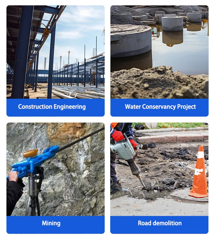 High Power Pneumatic Picks Handheld pneumatic picks are suitable for construction, energy and mining equipment