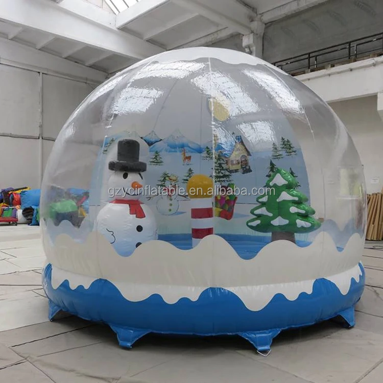 YC hot sale Christmas bounce house people inside giant inflatable snow globe 4m for photo booth use