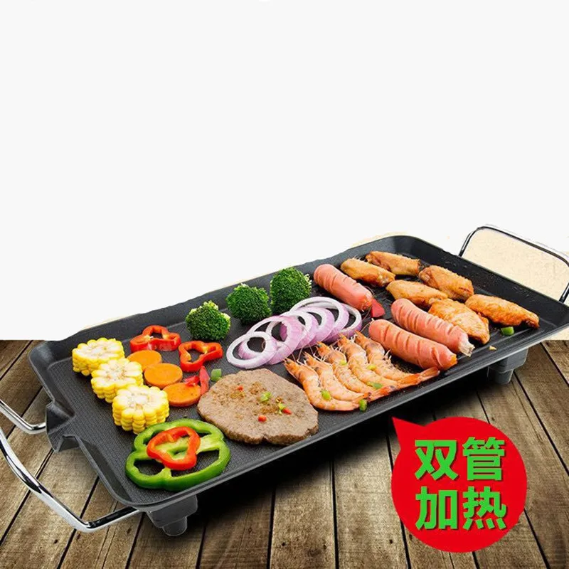 Korean Style Multifunctional Non-Stick Electric Barbecue Plate 110V Smokeless Fish Grill Home Takeaway Baking Dish BBQ Grills
