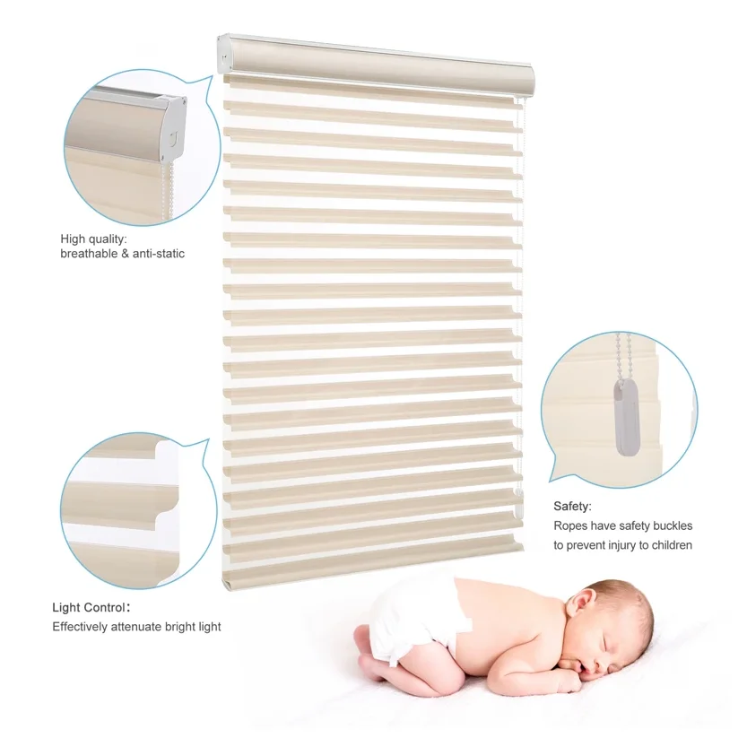 Shangrila Modern Fabric PVC Rechargeable Shades Electric Vertical Remote Control Blinds Built-In Installation French Home Use