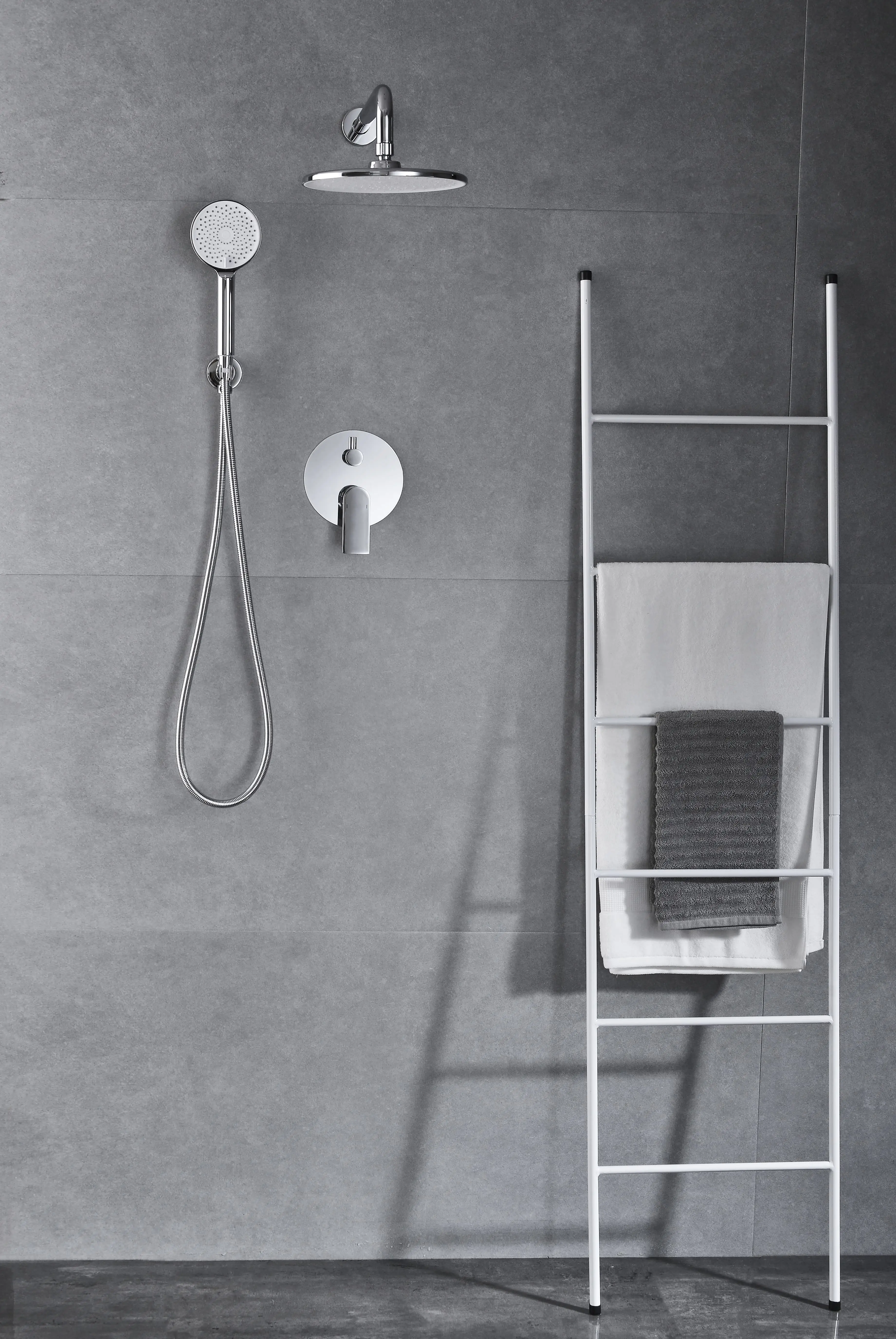 Bathroom wall hung shower set brass material water faucet top shower waterfall high class in factory