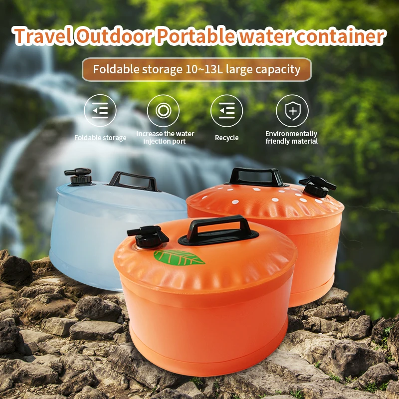 10-13L Outdoor Foldable Folding Collapsible Drinking Water Bag Car Portable Water Container for Outdoor Camping Hiking Picnic