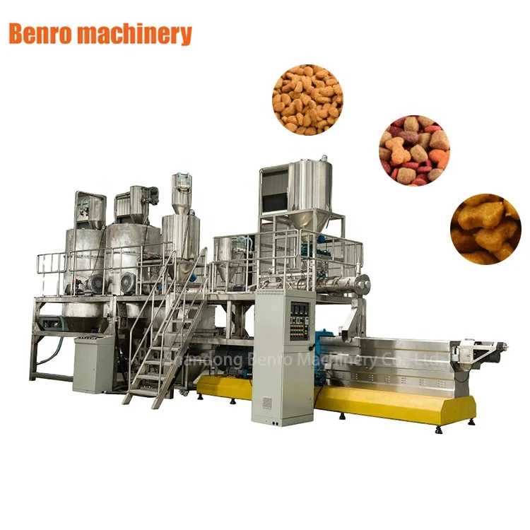Industry 1 ton/h dry dog snacks feed food extruder machine pet animal food machine twin screw fish feed extruder