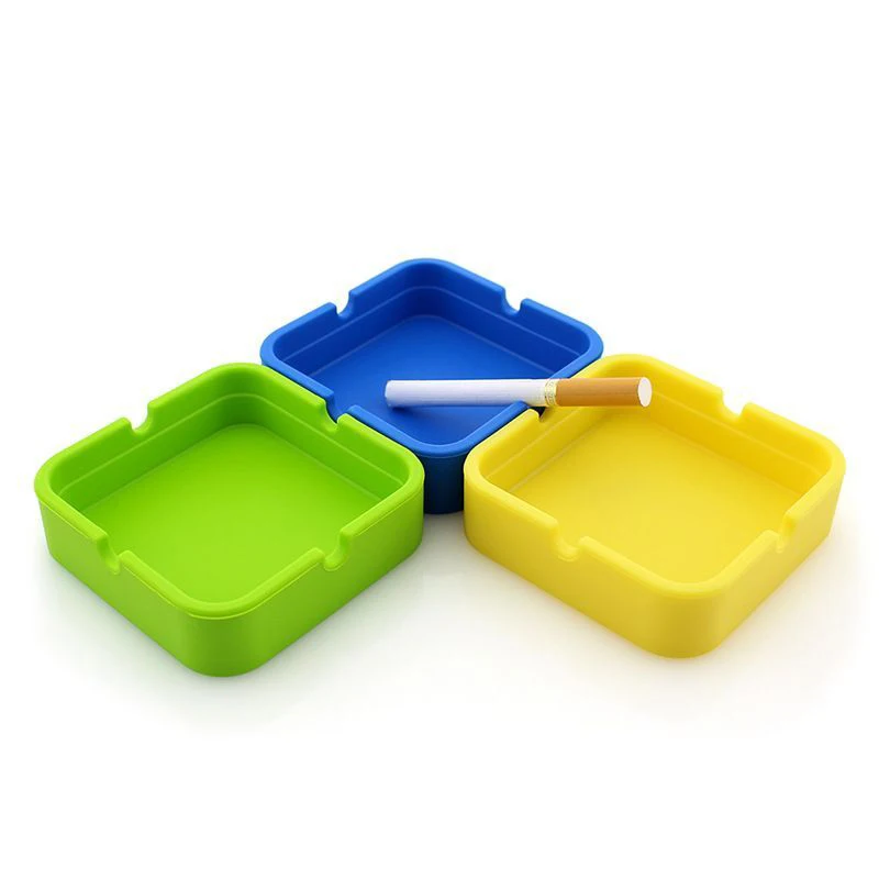 Wholesale Portable Silicone Square Ashtrays Cigarette Holder Silicone Ashtray