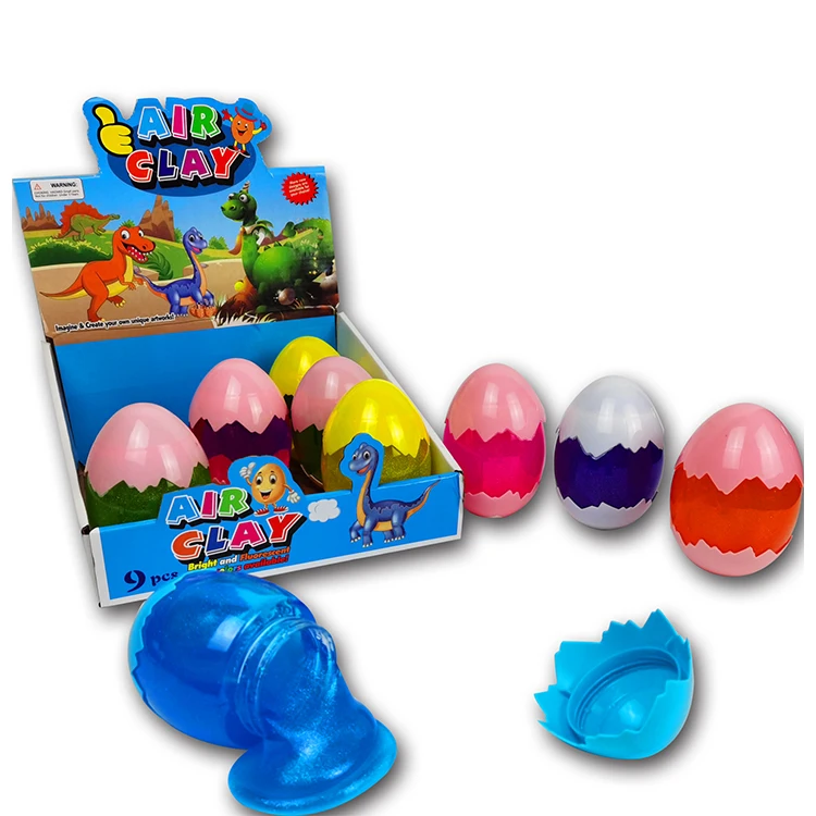 Various Good Quality Glitter Dinosaur Egg Fresh Crytal Soil Non Toxic Diy Crystal Clay Soft Slime