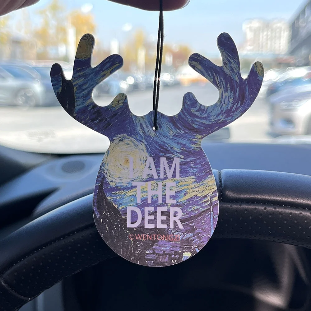 Vast Gifts Custom Car Air Freshener Water Frop Hanging Rear View Solid Paper Diffuser Fragrance Pendant