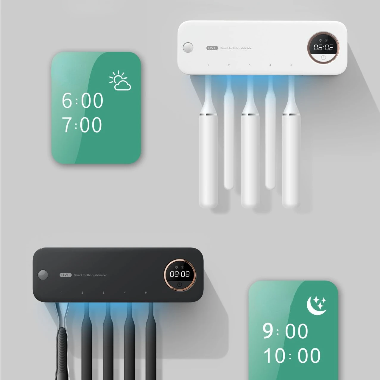 High quality Holder Function Wall Mounted Electric UV Toothbrush Sterilizer For Bathroom tooth brush sterilizer