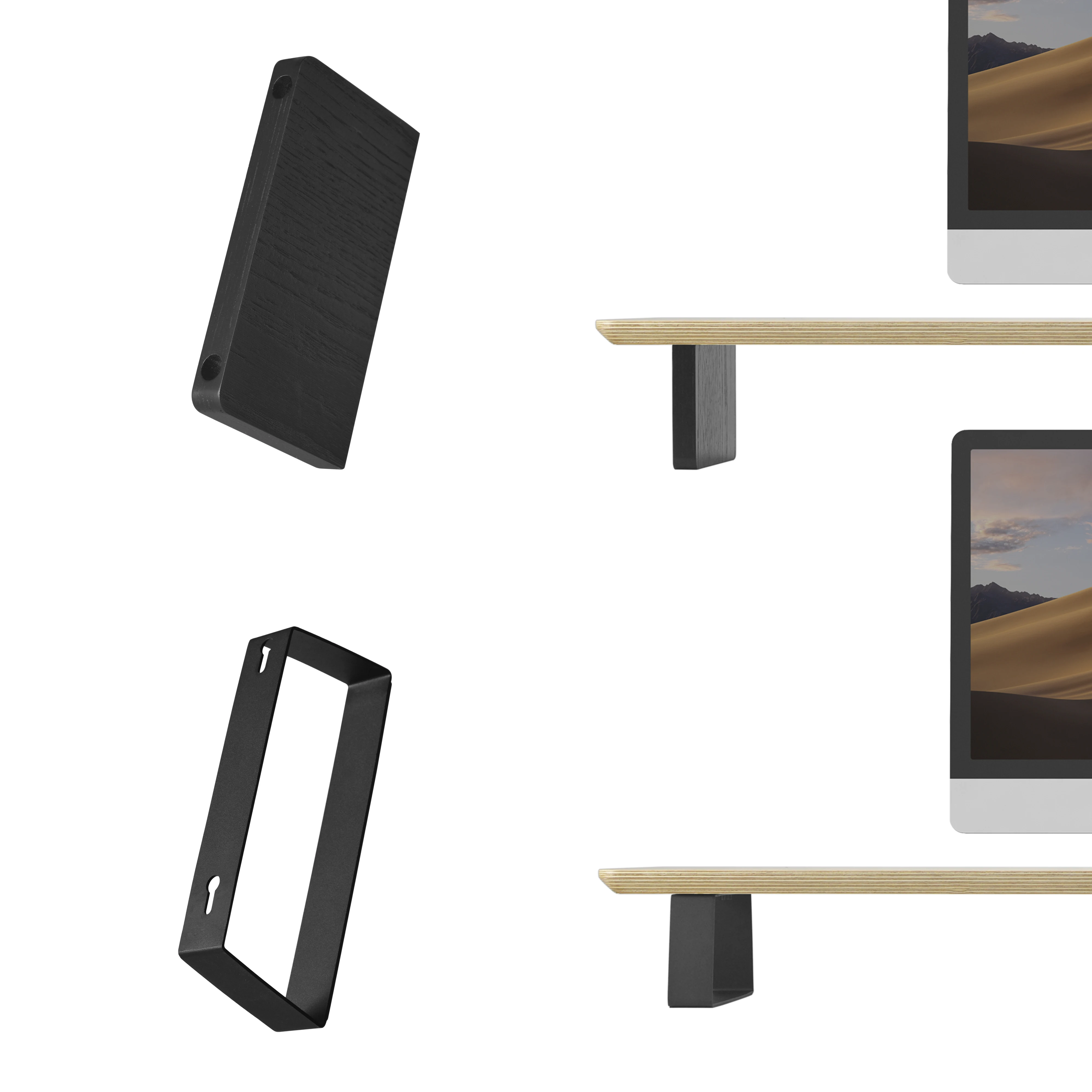 SAMDI Oak 100cm Computer Monitor Riser Large Desktop Screen Laptop Monitor Stand