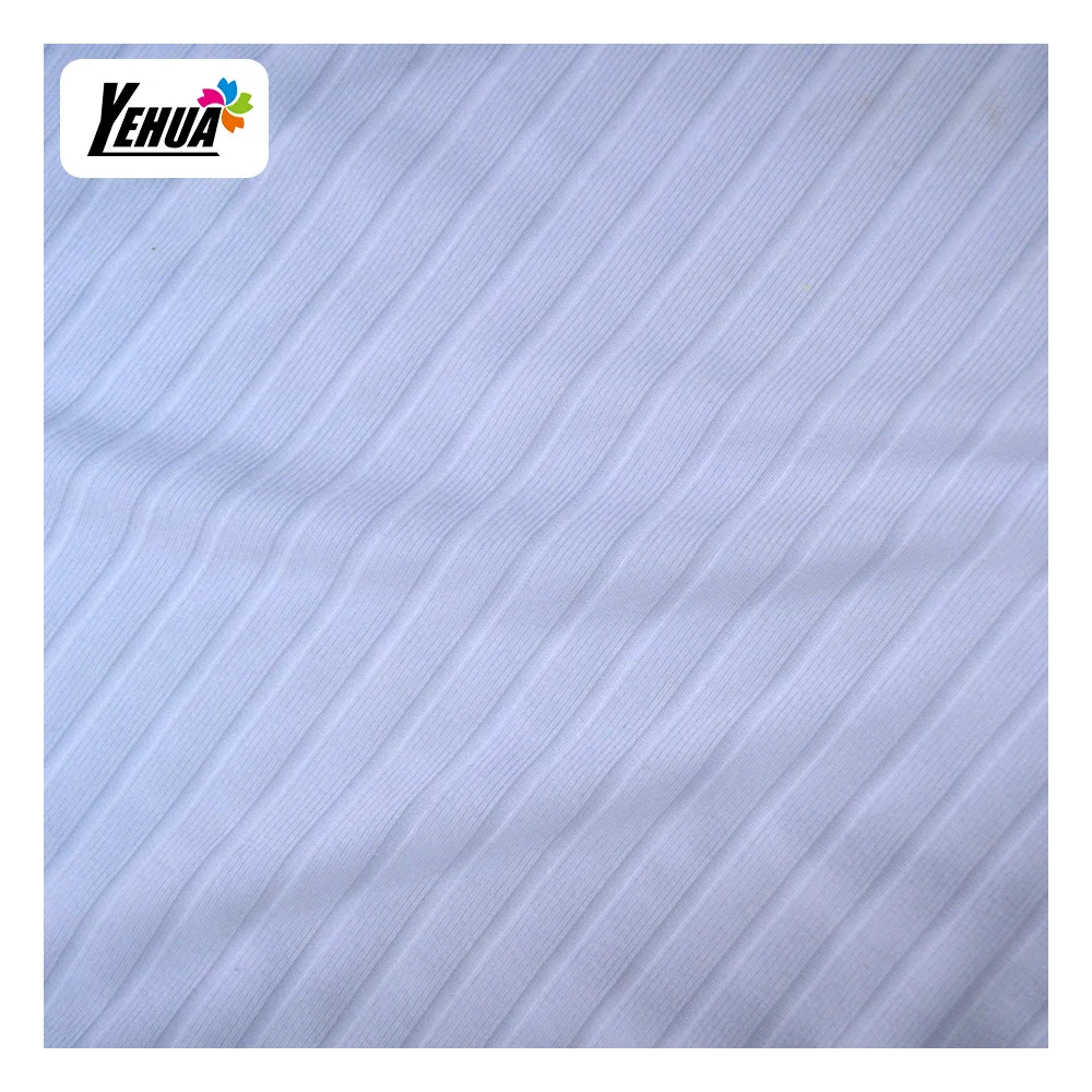 wholesale ribbed 95 polyester 5 spandex  knitted 2*2 rib fabric for tops