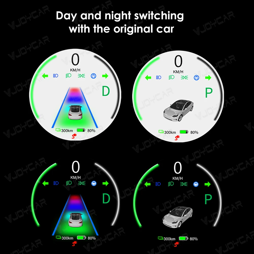Vjoycar Dashboard Display 2.5inch Front Speedometer Wireless Charging For Tesla Model 3 Model Y Accessories 2023+