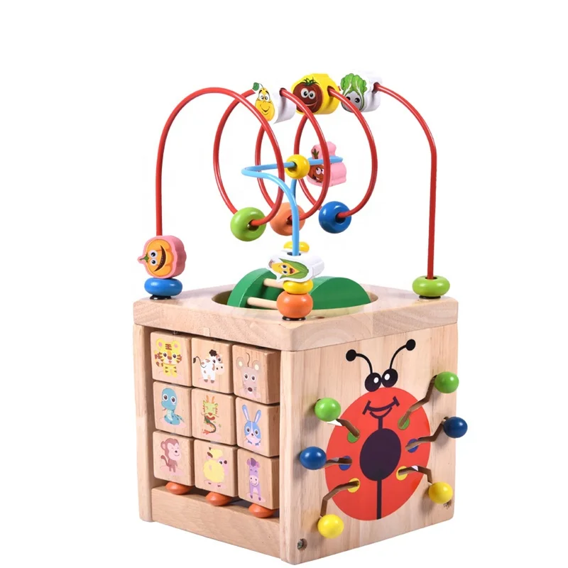 Wooden Colorful Multi Function Abacus Clock Beads Math Toy Kids Educational Toys Learning Math