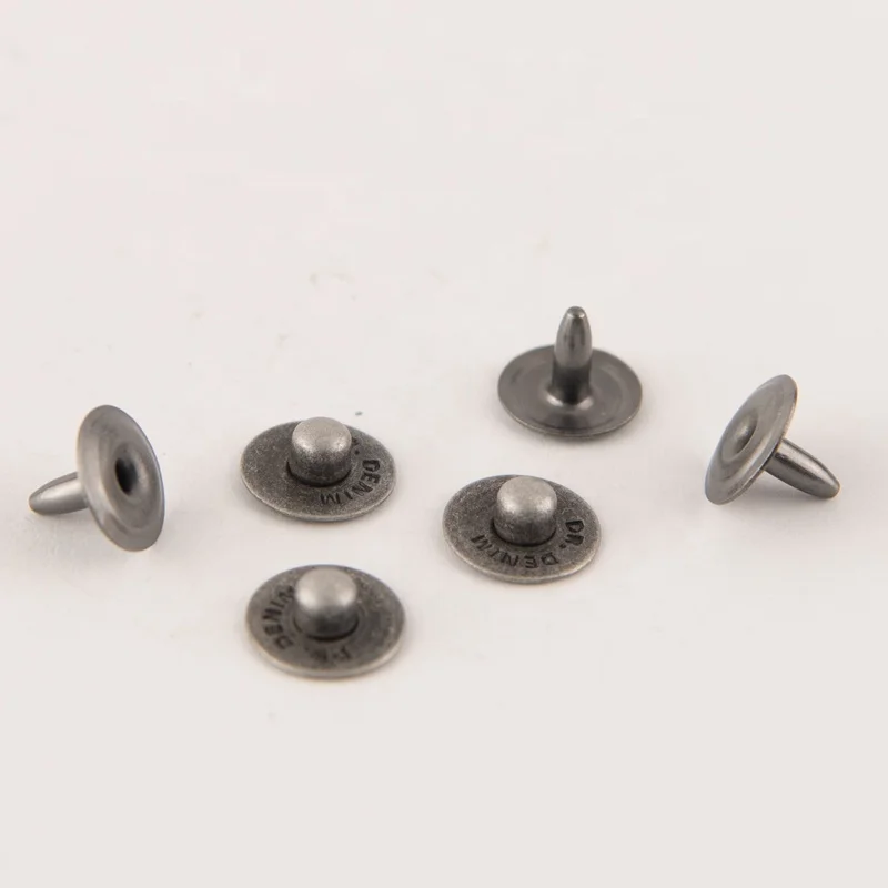 Custom Logo Old Silver 8mm Brass Jeans Nipple Rivets