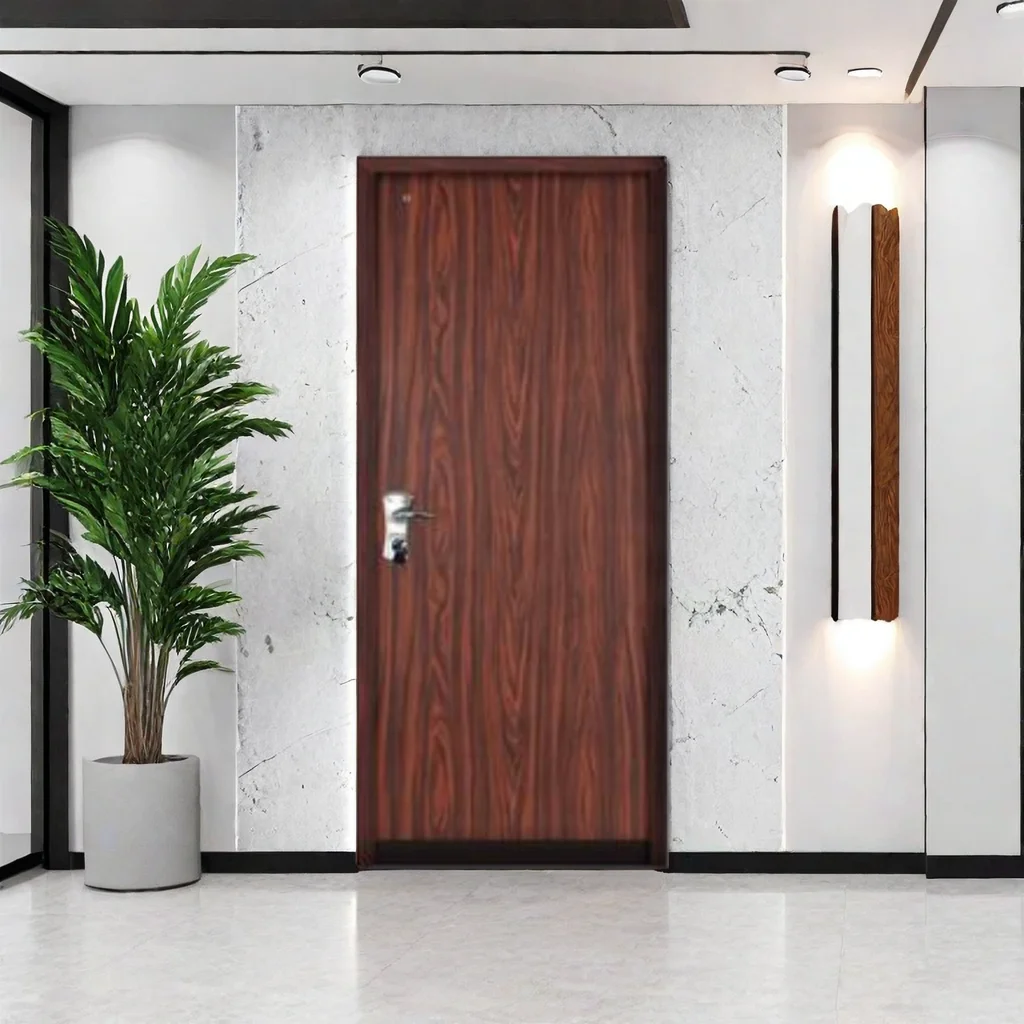 Front bulletproof door  with glass and aluminum type security door  with steel frame for House entrance