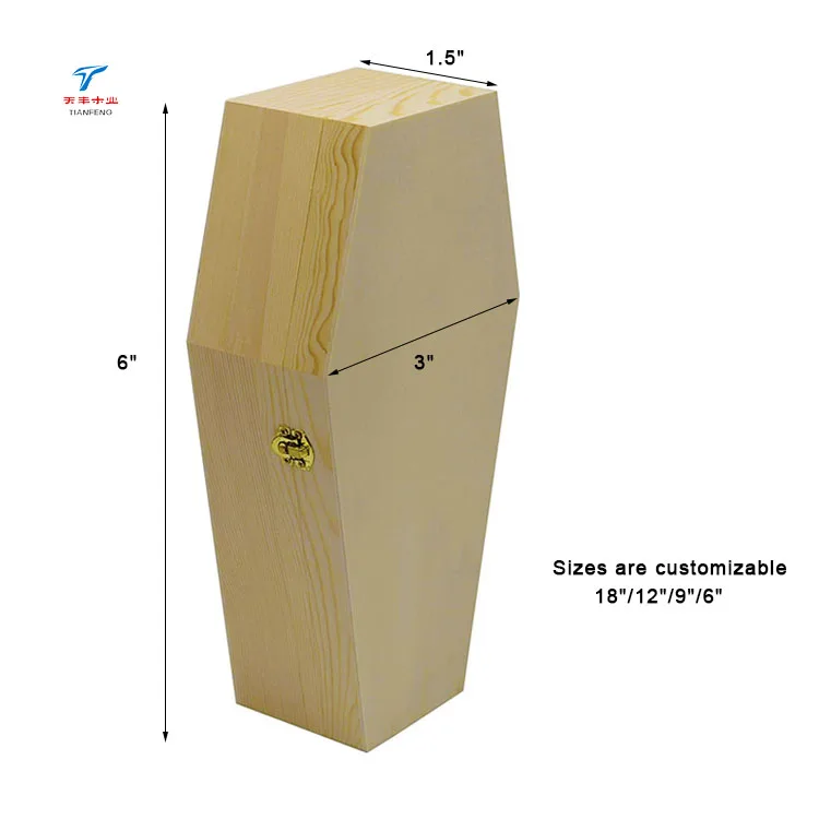 Small Decoration Coffin Shaped Packaging Box for Halloween Party Pet Burials Casket Ring Keys