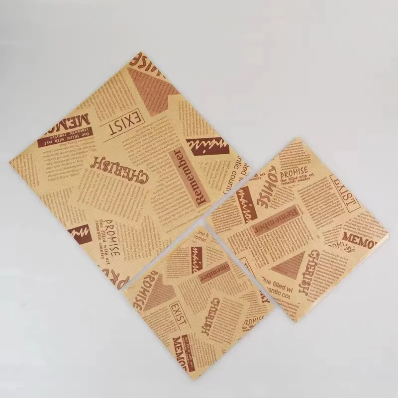 Wholesale custom logo printed grease proof white food burger snack paper packaging bag disposable wax donut paper bag