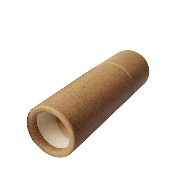 Custom Recycled Biodegradable Cosmetics Lip Balm Deodorant Cylinder kraft Paper Packaging Push Up Round Tube
