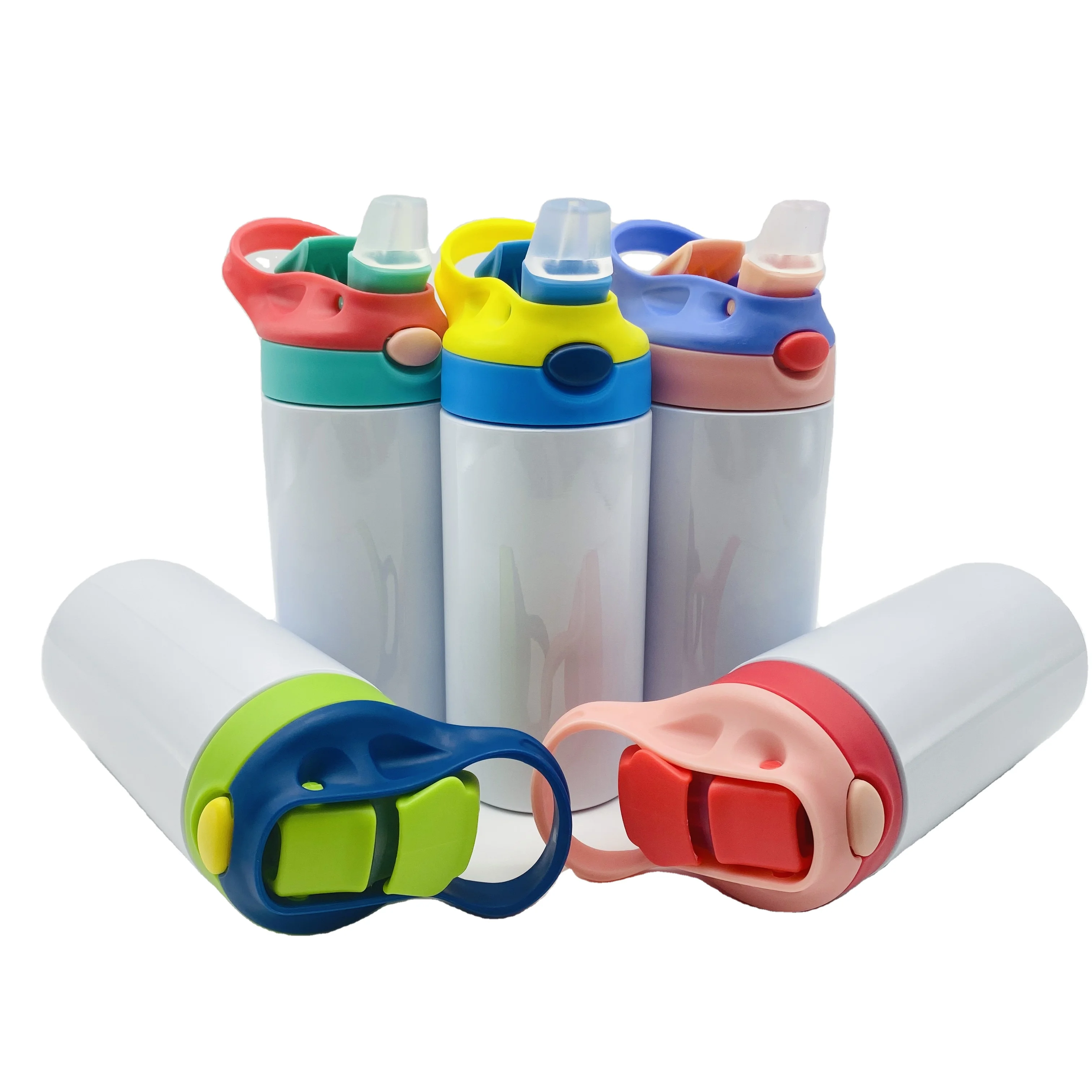 DIY blank 12oz 350ml Vacuum Insulated sublimation kids water bottle with straw Heat Transfer Tumbler stainless steel for school