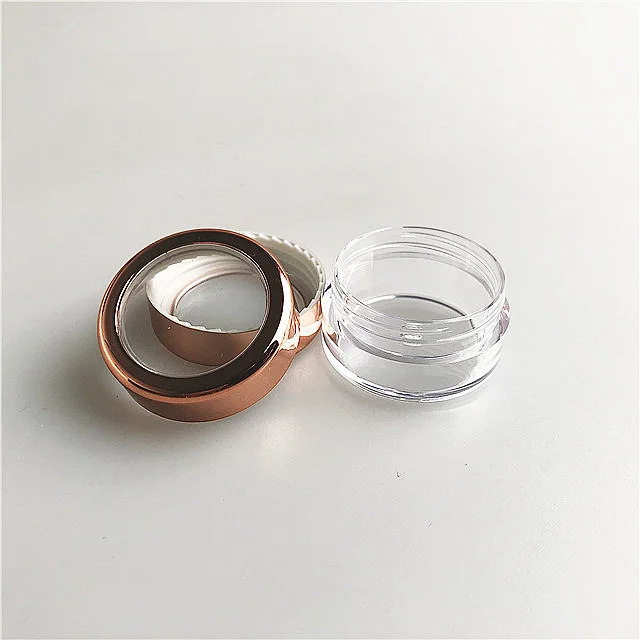 3.5 plastic jar with window  face powder makeup body glitter 3g 5g 10g 15g round nail glitter pot