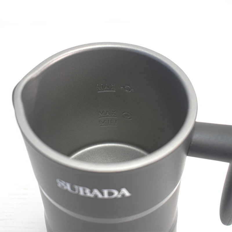 New Customized Stainless Steel Milk Frothing Machine Smart Milk Frother Kettles 14.5OZ for Office Worker Making Cappuccino Latte