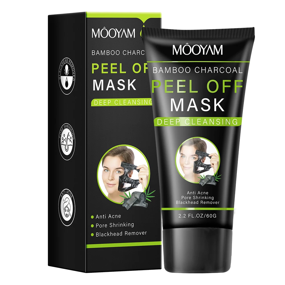 Face Skin Acne Treatment Face Mask Deep Cleansing Peel Off Face Black Mask And Nose Charcoal Blackhead Remover Mask