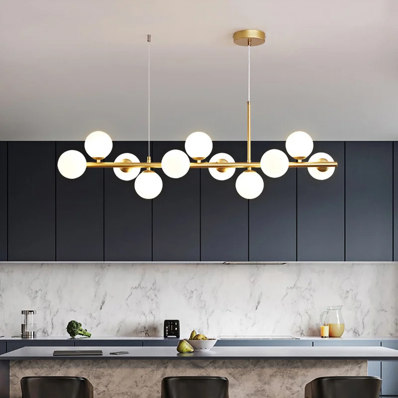 Wholesale Hotel Home Nordic Large Kitchen Pendent Lights Chandelier Luxury Living Room Glass Cube Metal Pendent Light