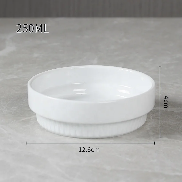 Wholesale Custom Printed Wholesale Ceramic Porcelain White 5 Inch 250ml Pottery Serving Bowl