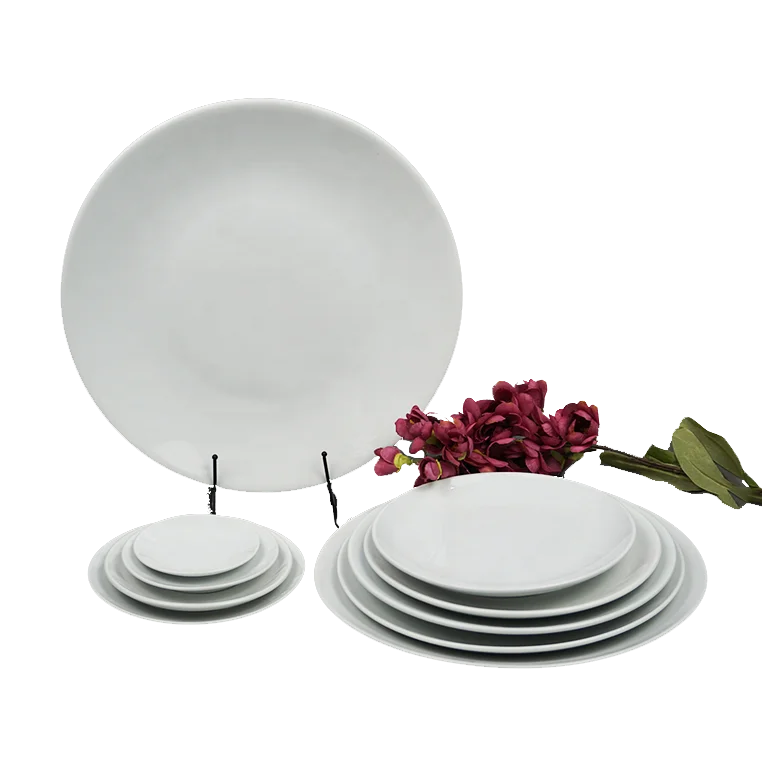 4-12-дюймовая обеденная тарелка, фарфоровая керамическая белая тарелка-поднос для свадьбы, Oem, Индивидуальный размер и узор, использование в ресторане, отеле