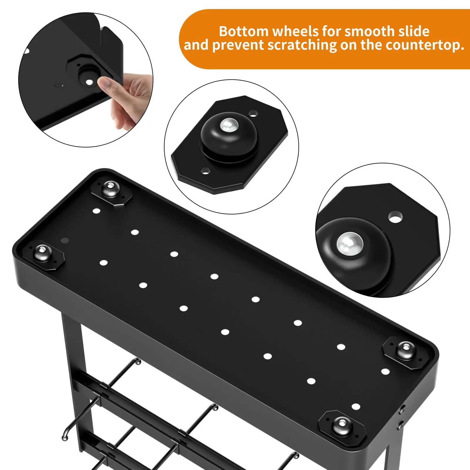 Coffee Mug Holder With Movable Hooks,16 Capacity Coffee Cup Holder For Countertop,2 Tier Mug Tree Holder Rack
