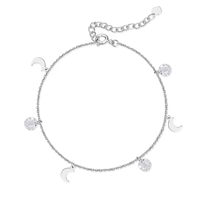 wholesale fashion 925 sterling silver fine jewelry leg chain crystal butterfly anklets for women