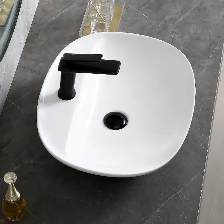 Sanitary Ware Sink Bathroom White Bathroom Ceramic Wash Hand Enamel Basin With Easy Clean