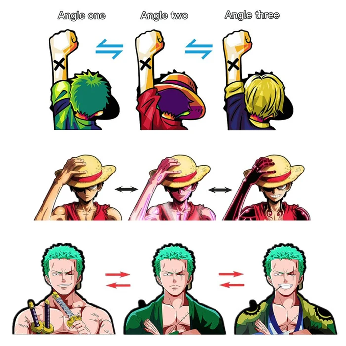 500designs wholesale waterproof cartoon 3d anime car motion lenticular sticker anime stickers