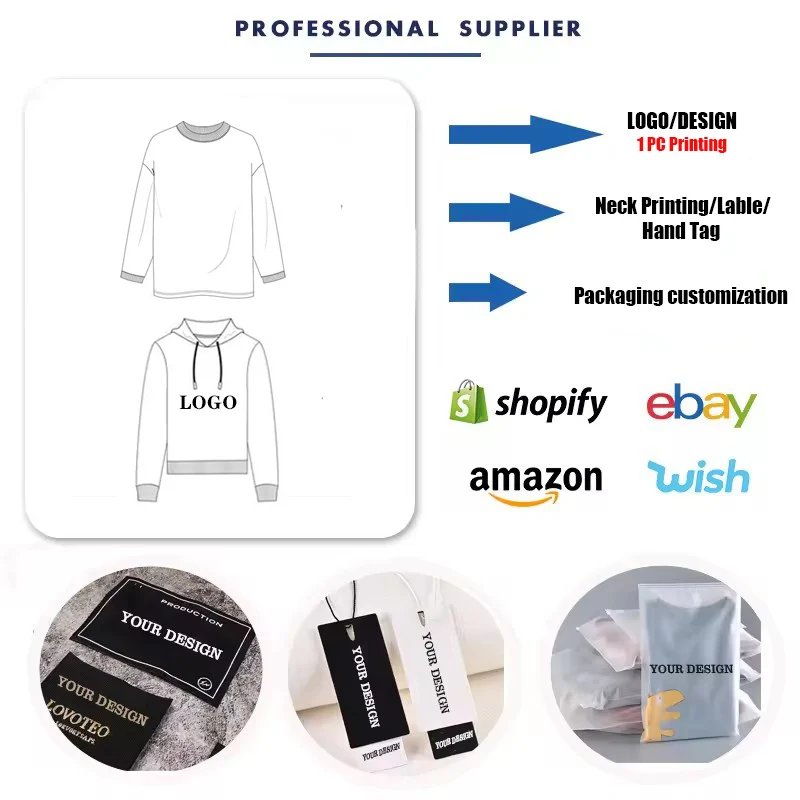 Factory Supplier High Quality Hoodies Sweatshirt Cotton Customized Printing Logo Gym Solid Soft Plain Hoodies For Men