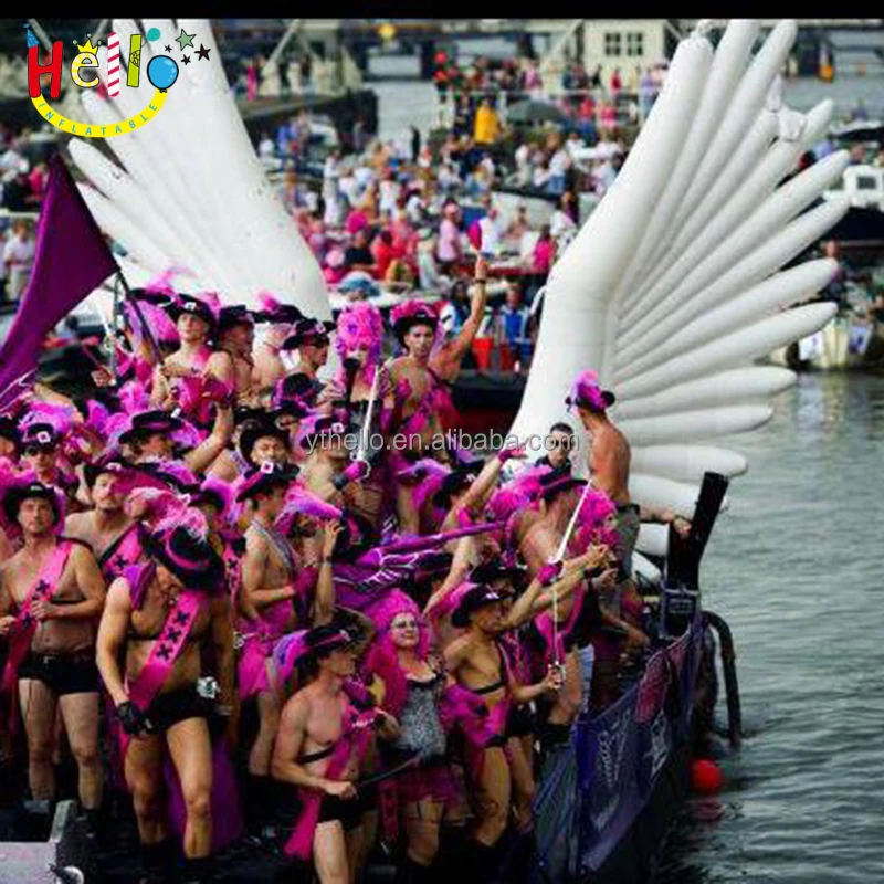 inflatable white angel wings costume for stage performance dancing show