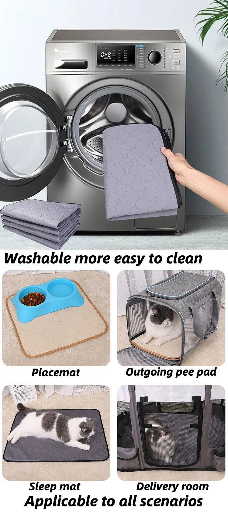 Multi Layer Quick Absorb Waterproof Reusable Washable Pee Training Pet Urine Pad Manufacturer