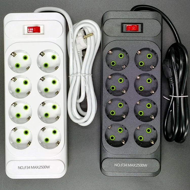 EU Extension Cord Electrical Multi Wall Plug Adapter Surge Protect