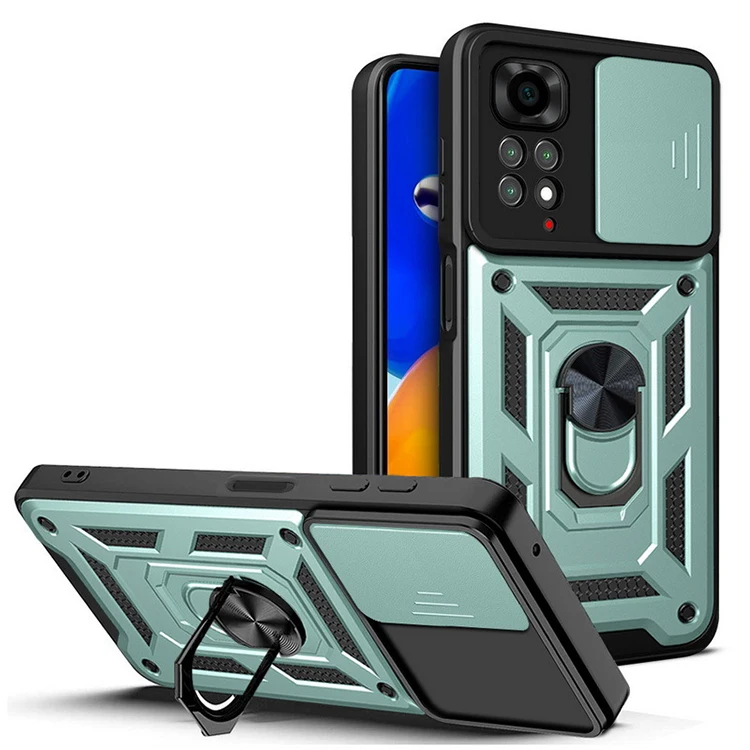 Rubber hard hybrid rugged stents mobile phone case for Redmi note 11 pro back cover for Redmi note 10 11 camera protect case