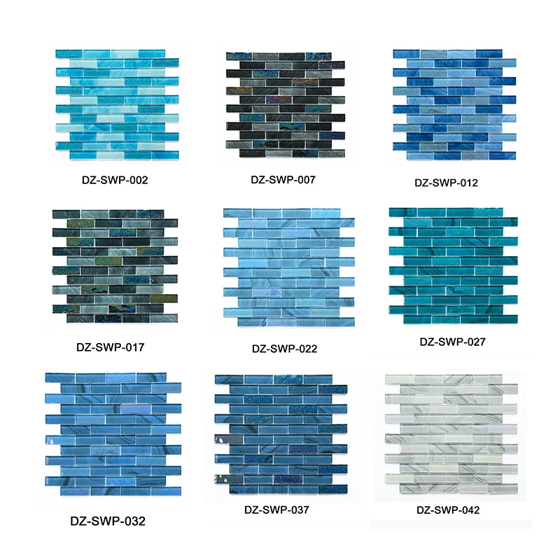 Custom Crystal Glass Sky Blue mosaic tiles for kitchen backsplash bathroom wallpaper pool brick tile Mosaic