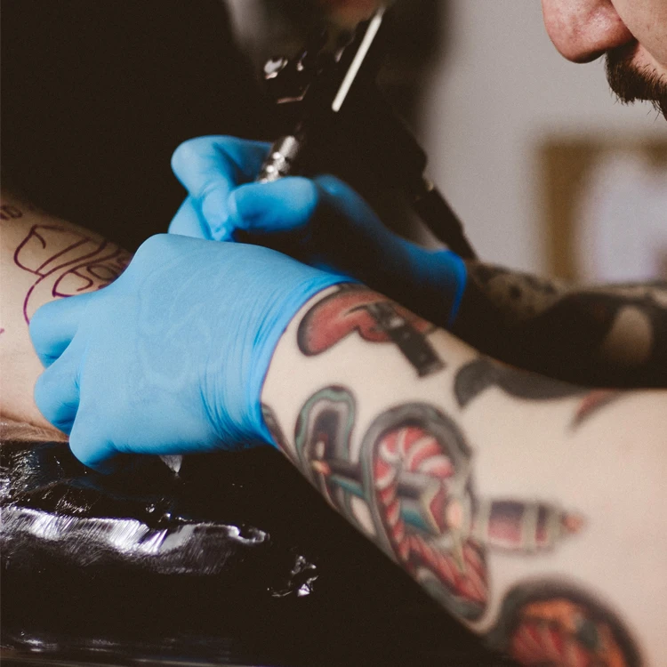 High Quality Nitrile Tattoo Gloves Beauty Salon Gloves Blue 3Mil Disposable Nitrile Gloves 100 Pcs Box Powder Free