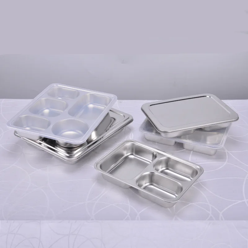 Маленькая прямоугольная тарелка из нержавеющей стали в японском стиле для пищевых продуктов Amazon, Сервировочные блюда с крышками