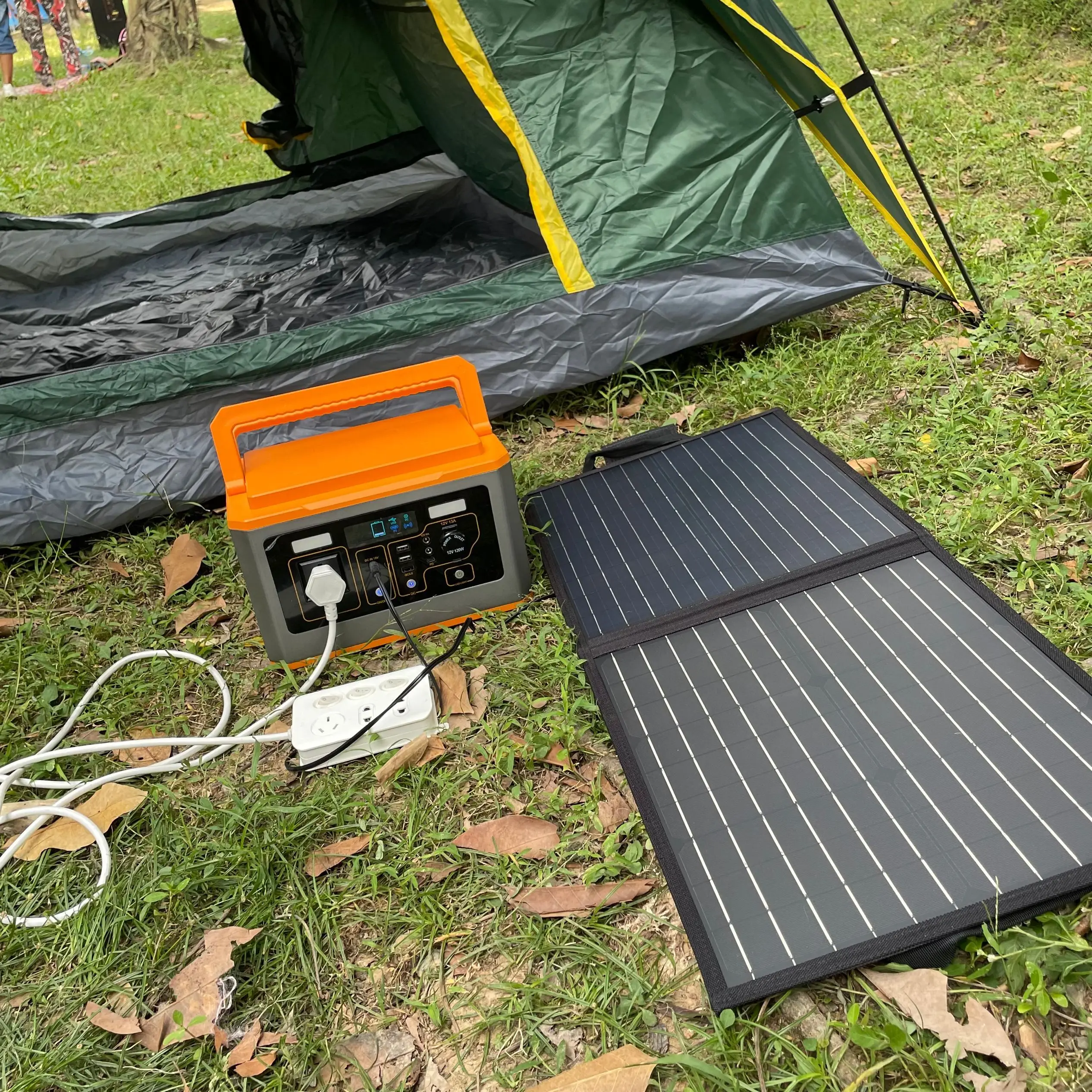 220V Home Outdoor Camping Power Bank Pack 1000w Rechargeable 500W Solar Generator Portable Power Station UPS with solar panel