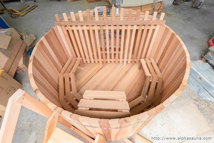 Alphasauna 1800*1000MM Internal wood fired stove hot tub for outdoor sauna activity