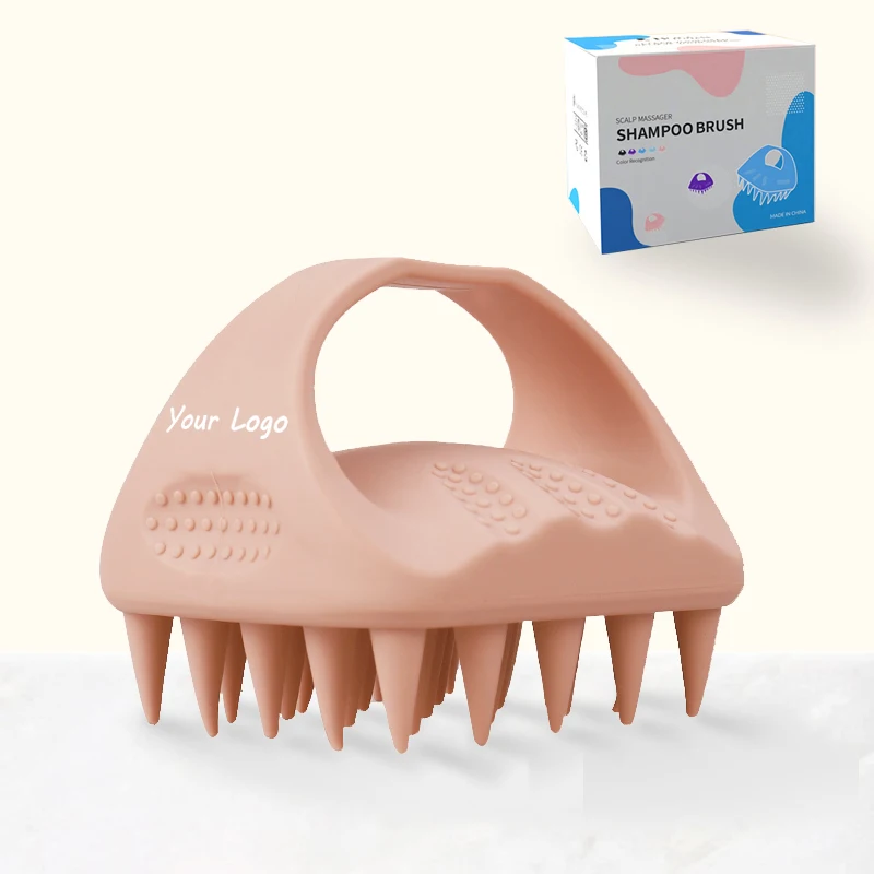 Upgraded Hair Scalp Massager Brush Pink Soft Silicone Wet Hair Washing Shampoo Brush Head Scalp Scrubber Comb for Hair Growth