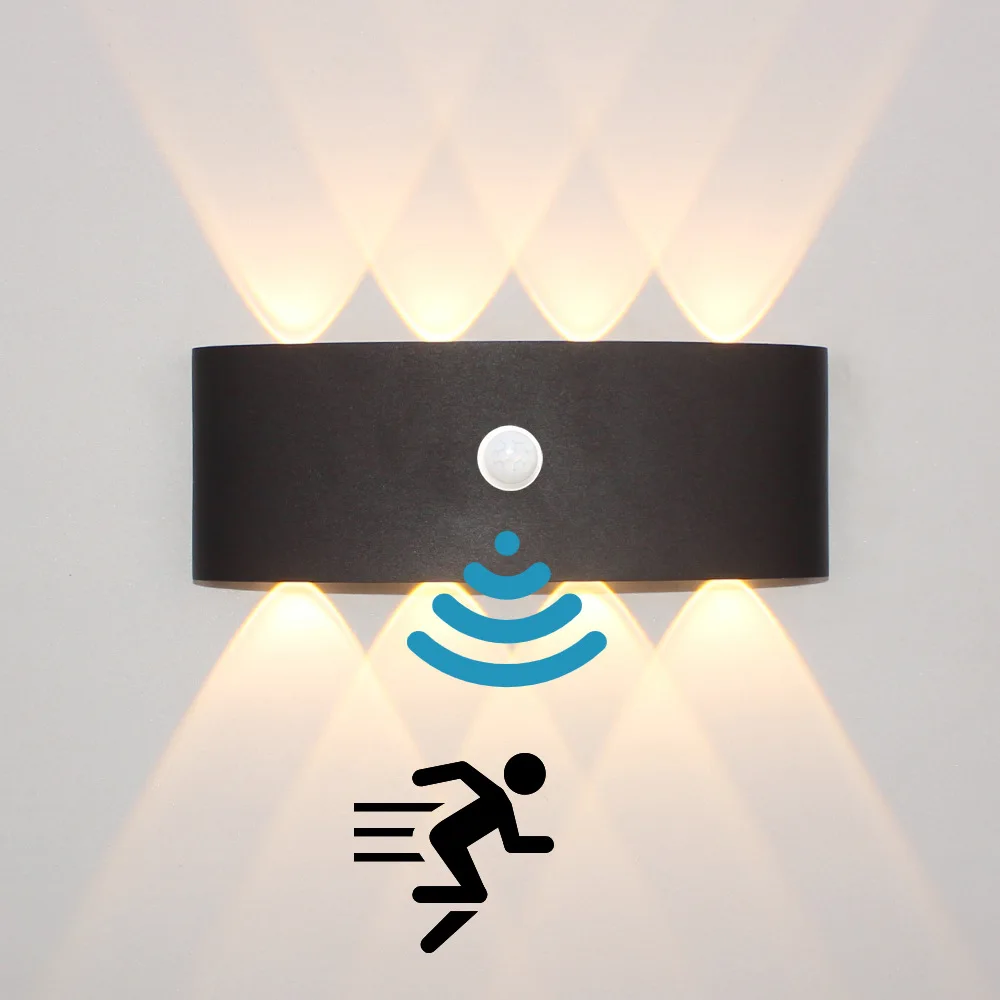 8w Sensor Wall Lamp Human Pir Motion Sensor Led Wall Light Smart ledWall Mount Sensor Light